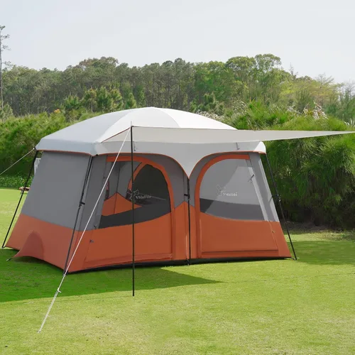 Vista 11 de Vidalido Tiendas de campaña, tienda de 6-8 personas para acampar con vestíbulo extendido, tiendas familiares de 2 habitaciones resistentes al clima
