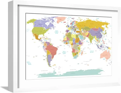 Vista 8 de AllPosters Ekler - Mapa del mundo con estampado giclée de alta calidad en marco negro, 18 x 12 pulgadas