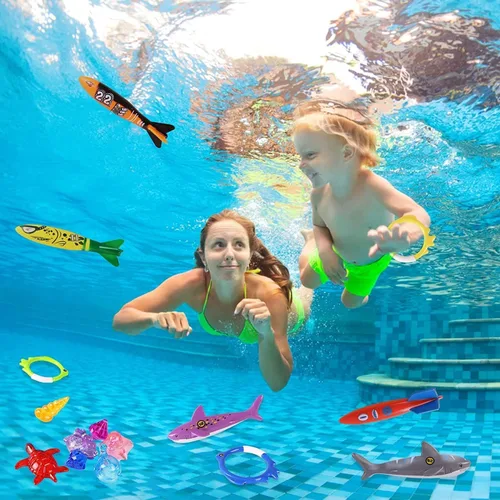 Vista 5 de Juguetes de Piscina de Buceo de Natación de Verano para Niños, Divertido Set de Juegos de Natación que se Hunden, Regalos de Buceo Submarino