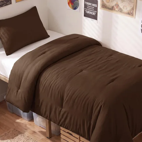 Vista 60 de CozyLux - Juego de edredón beige tamaño individual/individual XL, 2 piezas de juego de cama extra largo sólido transpirable acolchado, juego de cama