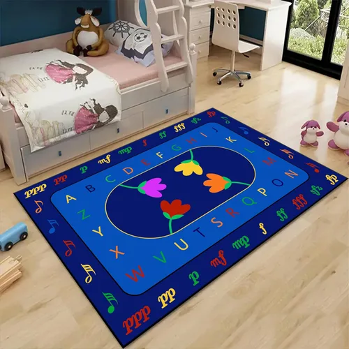 Vista 18 de Alfombras de área para niños, 3 x 4 pies, alfabeto, números y formas, alfombra de aprendizaje educativa para niños para sala de juegos, sala
