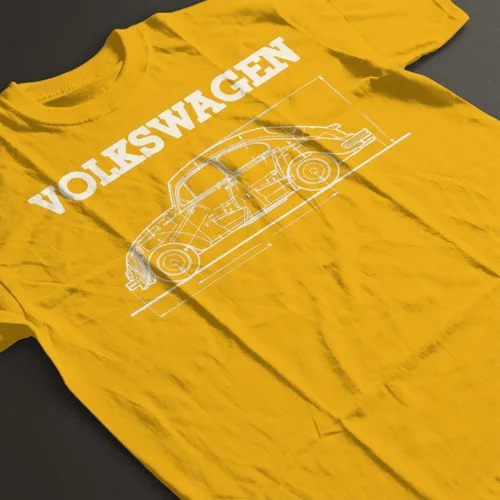 Vista 4 de Volkswagen Beetle White Technical Diagram - Camiseta para mujer