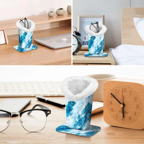 Vista 72 de Fintie Soporte para anteojos forrado de felpa con base magnética, estuche de cuero vegano prémium para lentes