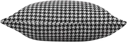 Vista 2 de Yeiotsy 2 fundas de cojín geométricas de pata de gallo para sofá, cama y silla, hechas de algodón y lino (18 x 18 pulgadas, negro)