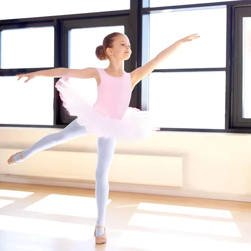 Vista 6 de Jeere 3 Piece Leotard Ballet Set Cute Dance Tutu Dress Pink Ballet Yoga Shoes Soft Dance Tight for Girl's Gymnastics Ballet