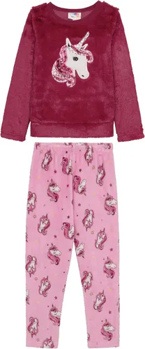 Vista 4 de BTween Wooby Pijamas para niñas pijamas para niños con camisa y pantalones de felpa pijamas de dos piezas con diseño de unicornio o zorro