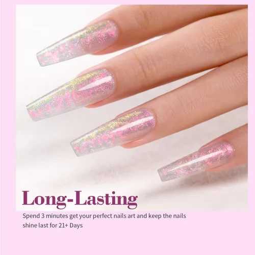 Vista 2 de RARJSM Aurora Solid Builder - Gel de uñas no pegajoso para esculpir 3D, gel de extensión de uñas Galaxy Starry Cloud transparente, naranja, rosa