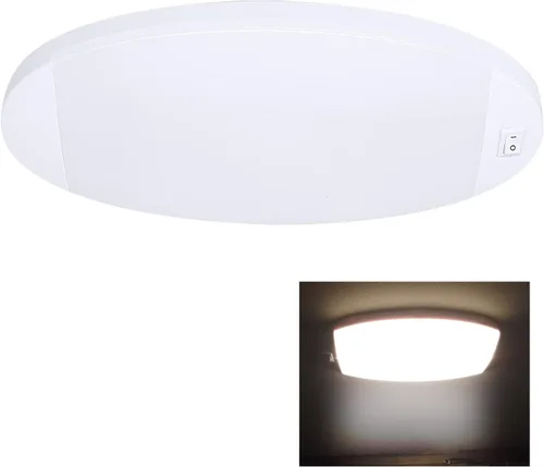 Vista 8 de Facon Luz interior LED brillante de 12 V con interruptor, longitud: 9-1/4 pulgadas, DDS01-608, lámpara de techo ovalada para montaje en superficie