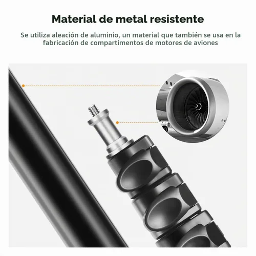 Vista 4 de K&F CONCEPT Soporte extensible para fotografía, trípode de aluminio de 6.5 pies, tornillo de 1/4 pulgadas