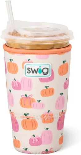Vista 8 de Swig Life Funda Mediana para Taza de Café Helado Coolie, Funda Aislante de Café Helado Estándar de 22oz con Asa, Funda Aislante de Neopreno Coolie
