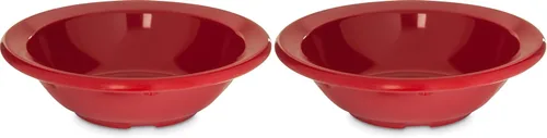 Vista 9 de Carlisle FoodService Products - Tazón reutilizable de plástico Kingline, tazón de frutas con borde para hogar y restaurante, de melamina, 4.75 Rojo