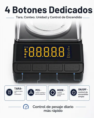 Vista 7 de MAXUS Báscula digital miligramos 1.76 oz/0.00004 oz, escala compacta de Mg Negro