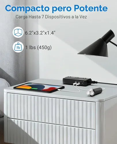 Vista 5 de Convertidor Bestek de 200 W Negro con 6A 4-Port USB Charging y UK/AU/US/EU Worldwide Plug Adapter (negro)