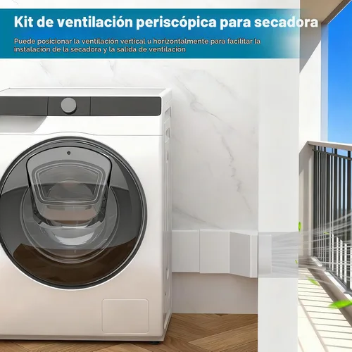 Vista 6 de UD48S Periscope Dryer Vent – Kit de conductos telescópicos ajustables