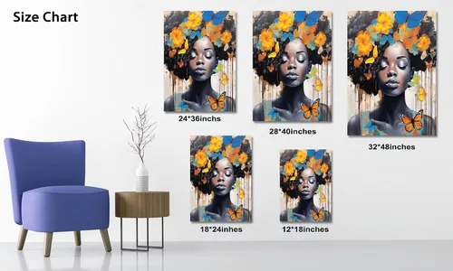 Vista 99 de Arte de pared afroamericano, decoración de rey y reina bailarín negro para sala de estar, arte de pareja de amor negro para dormitorio, lienzo