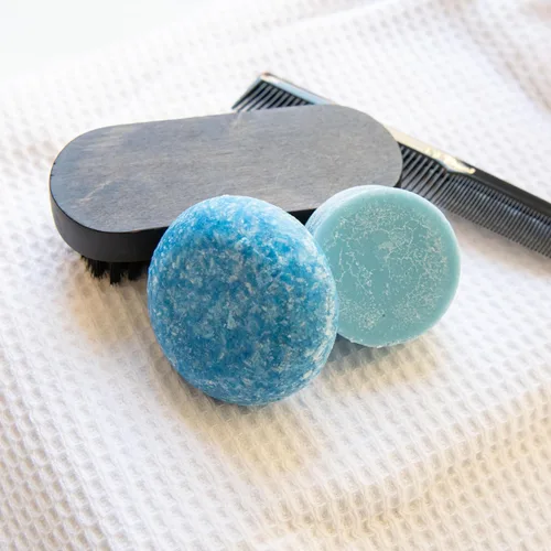 Vista 4 de Redeem Soap Company Barra de champú y acondicionador Blue Musk, fabricada en los Estados Unidos, barra de champú de 3 onzas, barra de acondicionador