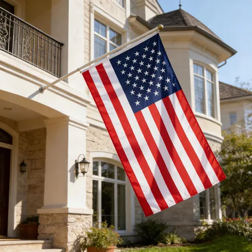 Vista 6 de Bandera de Estados Unidos, bandera de Estados Unidos, 3 x 5 pies, banderas ligeras de poliéster con 2 ojales de latón para decoraciones de fiestas