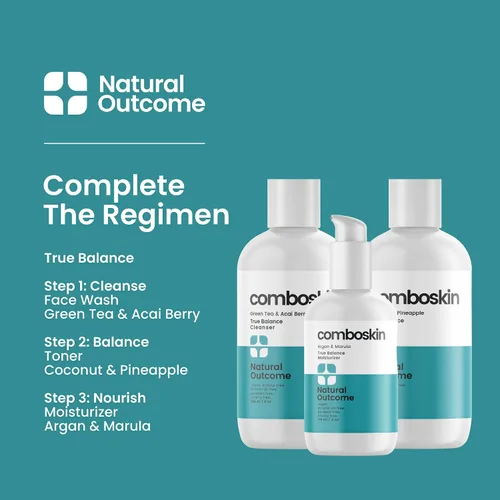 Vista 6 de natural outcome Crema hidratante facial combinada para piel Loción hidratante facial diaria True Balance con aceite de argán y marula 4 onzas