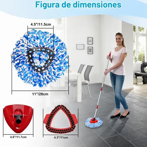 Vista 3 de Paquete de 8 cabezales de repuesto para fregona giratoria O Cedar Rinseclean 2 Tank System Microfiber 100% Reusable Mop Refills, 6 Mop Heads, 1