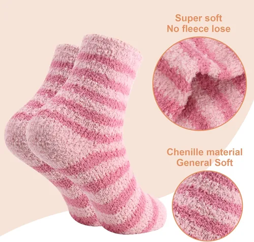 Vista 3 de FYC - Calcetines de invierno, para mujer, cálidos, de lana suave y gruesa, regalo de Navidad, calcetines deportivos acogedores, regalo para mujer