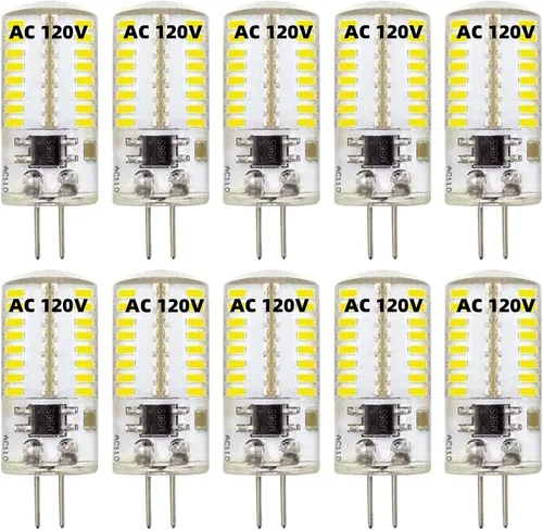 Vista 5 de ZHENMING Bombilla LED G4 de 110 V - 130 V, 120 V, regulable, 3 W (equivalente a halógeno de 20 W, 30 W), lámpara blanca fría de 6000 K