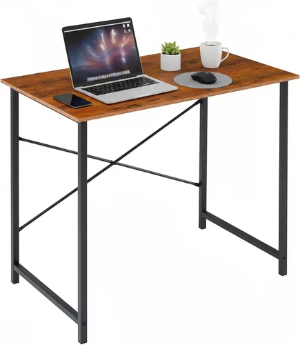 Vista 14 de Escritorio para computadora de 32 pulgadas, escritorio simple para oficina en casa, mesa de estudio, marco de metal resistente, escritorio MDF