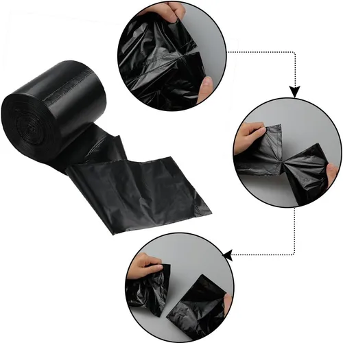Vista 2 de Bolsa de basura de cocina de 10 galones, forros negros para papeleras, 170