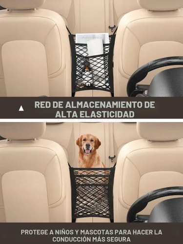 Vista 5 de New Fi Organizador de asiento trasero de automóvil (20 bolsillos de almacenamiento), viene con 1 red de asiento gratuita y 2 ganchos