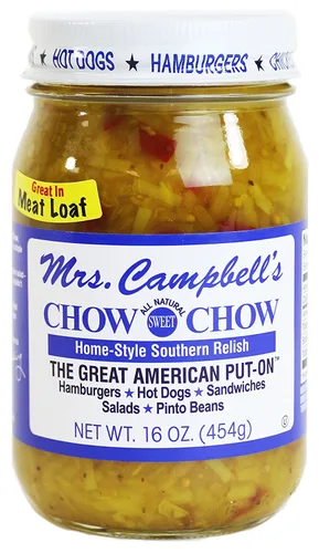 Vista 3 de GOLDING FARMS Mrs. Campbell's Chow Chow Chow - Un tarro de 16 oz de cada uno: caliente y dulce