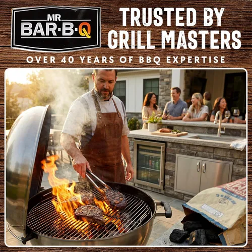 Vista 8 de Mr. Bar-B-Q - Carbón natural de madera dura de 8 libras. Carbón natural de primera calidad para asar, barbacoa, ahumar, Kamado y parrillas