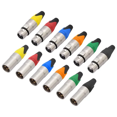 Vista 9 de Conectores XLR de 3 pines, enchufes XLR de 3 pines macho/hembra para micrófono de audio, conector de enchufe de cable de micrófono de audio, 1 macho