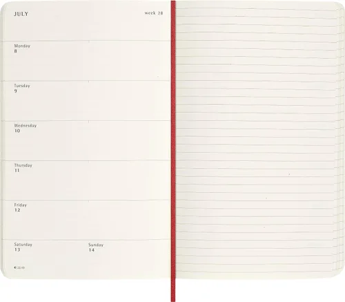 Vista 3 de Moleskine 2024 Precious and Ethical Weekly Planner Box, 12M, Large, Boa Red, Soft Cover (5 x 8.25)