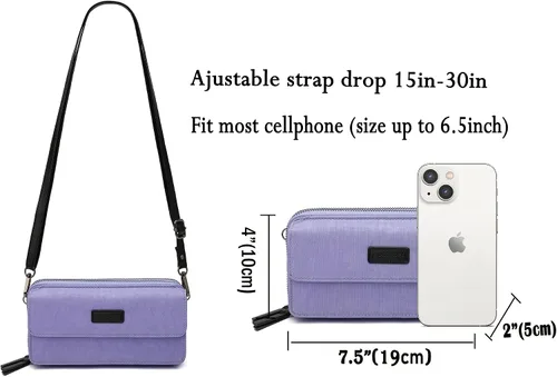 Vista 5 de goingpei Bolsos cruzados pequeños con cartera para teléfono y cartera con pulsera