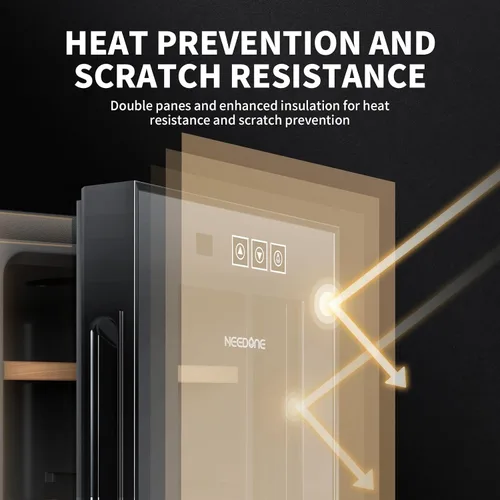 Vista 3 de NEEDONE Gabinete de 100 unidades con sistema de control de temperatura eléctrico de refrigeración, fabricado con estantes de madera de cedro español