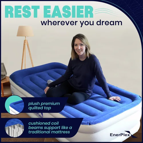 Vista 3 de EnerPlex Colchón de Aire con Bomba Incorporada - Colchón Hinchable Autoinflable con Soporte para el Cuello - Cama de Aire Inflable para Viajes