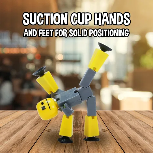 Vista 4 de Zing Stikbot - Juego de 6 figuras de acción coleccionables Stikbot, crea animación Stop Motion (los estilos pueden variar)