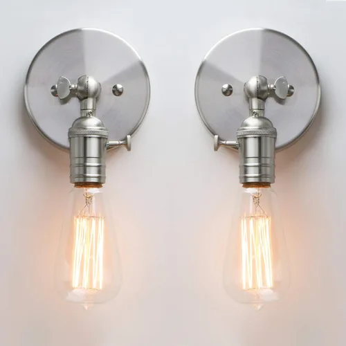 Vista 8 de PERMO Juego de 2 lámparas minimalistas de pared de un solo enchufe con interruptor de encendido/apagado (negro)