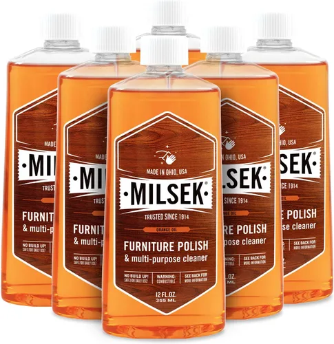 Vista 11 de Milsek ORR-4 Limpiador de Muebles cera, con Aceite de naranja, Transparente, 12 onzas