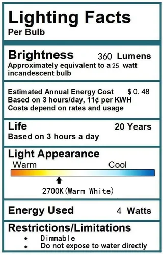 Vista 8 de Bombilla LED regulable de 4 W (paquete de 4) – Base E14 Bombilla de candelabro antiguo equivalente a 40 W, blanco cálido 2700 K, punta doblada