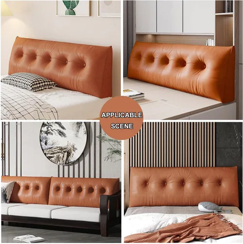 Vista 6 de Almohada triangular grande para cabecero, almohada de lectura en cuña para cama, respaldo de cabecero, cojín de apoyo de posicionamiento extraíble