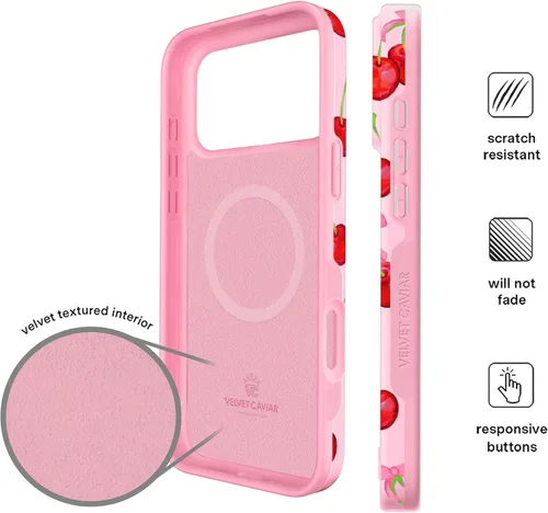 Vista 640 de VELVET CAVIAR Funda para iPhone 15, compatible con MagSafe, probada contra caídas de 10 pies, fundas protectoras de diseño, leopardo color rosa