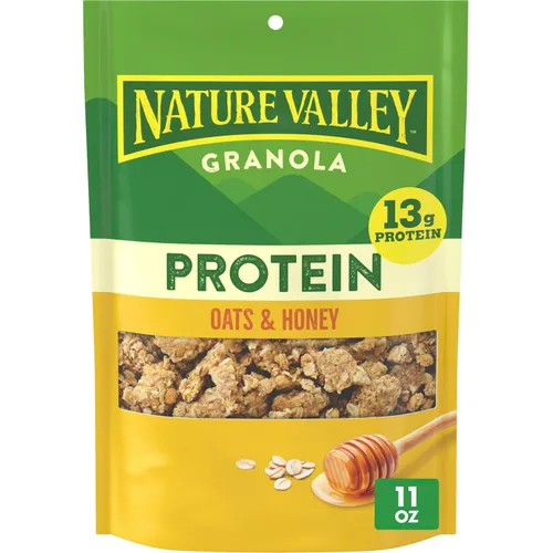 Vista 11 de Nature Valley Granola proteica, sabor a pan de plátano, bolsa resellable para aperitivos, 11 onzas