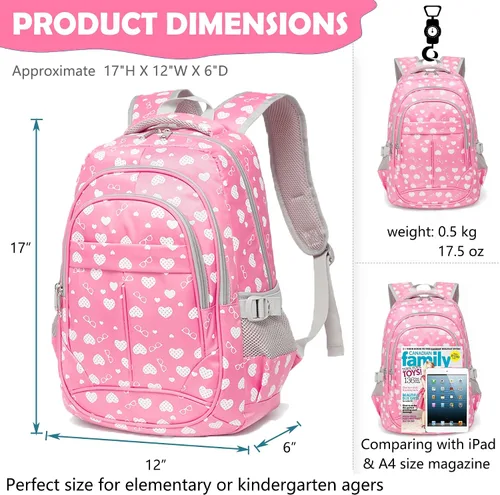 Vista 3 de BLUEFAIRY - Mochilas para niños y niñas, escuela primaria, jardín de niños