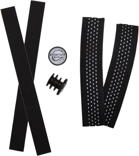 Vista 2 de Planet Bike Tachyon - Juego de cintas reflectantes para manillar, color negro