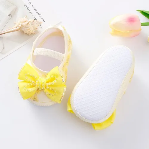 Vista 5 de DDDHL Zapatos para bebés, zapatos de princesa, lisos, con diadema suave, para bebés y niñas de 0 a 18 meses