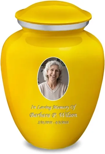 Vista 15 de Geturns Abraza pequeñas urnas de cremación personalizadas para cenizas humanas I Urna funeraria rosa brillante para hombres y mujeres con capacidad