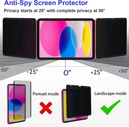 Vista 2 de Mamol Protector de pantalla magnético para iPad de 11ª generación (A6, 2025)/10ª generación (2022), protector de pantalla de privacidad, iPad
