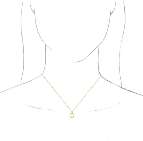 Vista 3 de Sonia Jewels Collar de cadena con colgante de letra inicial del alfabeto de 18 pulgadas, Moissanita