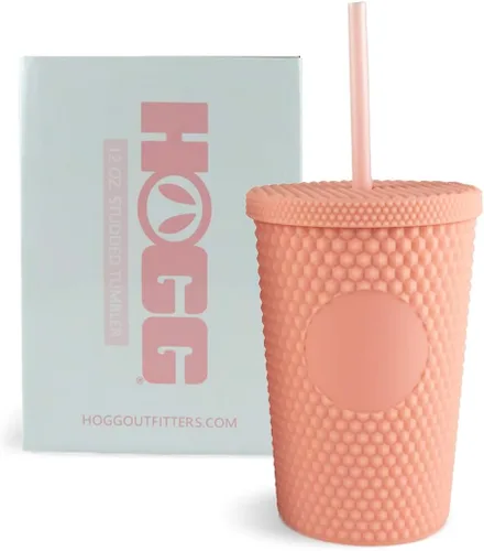 Vista 18 de Hogg Vaso Tachonado de 12 onzas con Tapa y Pajita - Negro, Vaso Reutilizable para Café Helado, Vaso Brillante para Mujeres, Taza de Diamantes