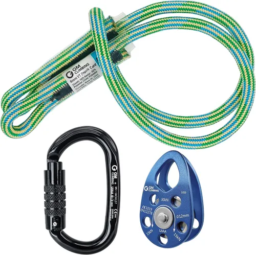 Vista 11 de GM CLIMBING Polea micro 30kN CE UIAA de la mejilla del oscilación certificada